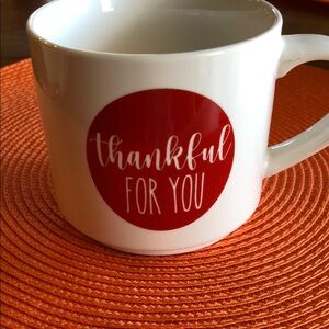 Thankful For You White and Red Mug